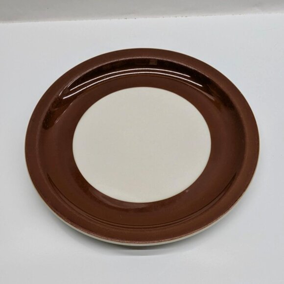Syracuse China 12-C Dinner Plate 10.25" Brown Cream USA Vintage Restaurant Ware - Picture 1 of 6